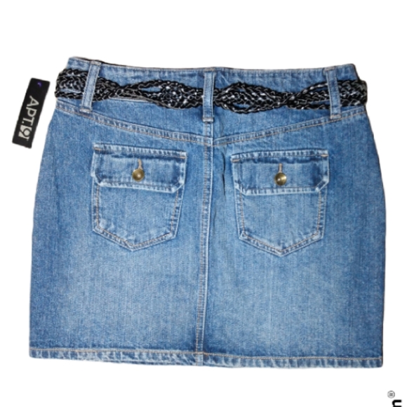 Apt 9 Distressed Denim Mini Skirt w Belt Size 6 - Picture 7 of 7